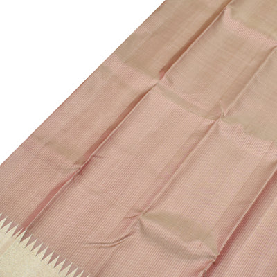 Onion Pink Kanchipuram Silk Saree with Vairaoosi Checks Design