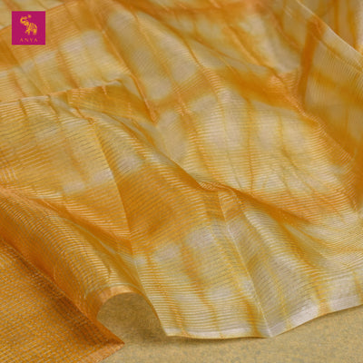 Mustard Tussar Silk Salwar with Zari Checks Design