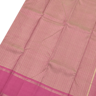 Pastel Pink Kanchi Silk Saree with Zari Checks Design