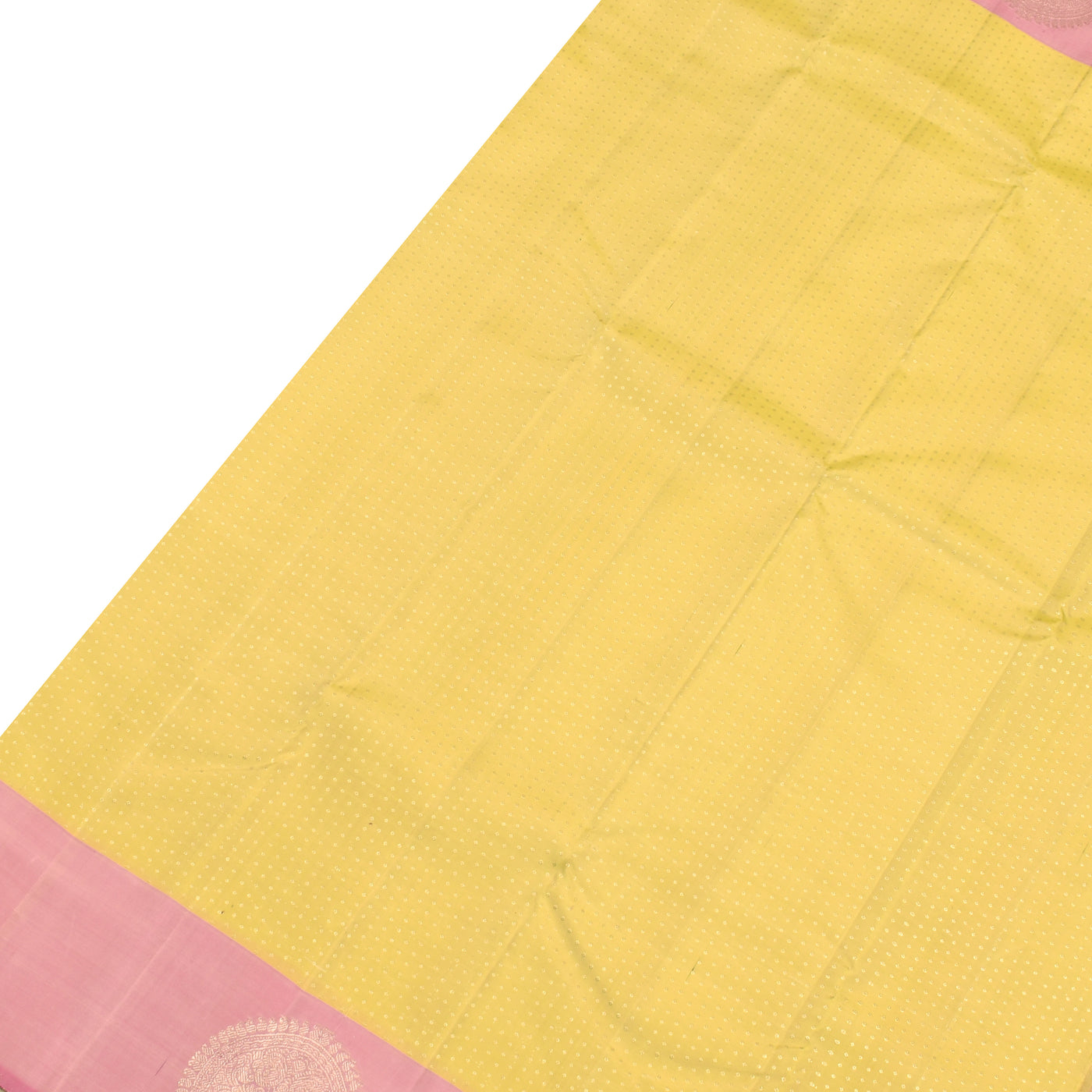 Lemon Yellow Kanchipuram Silk Saree with Zari Butta Design