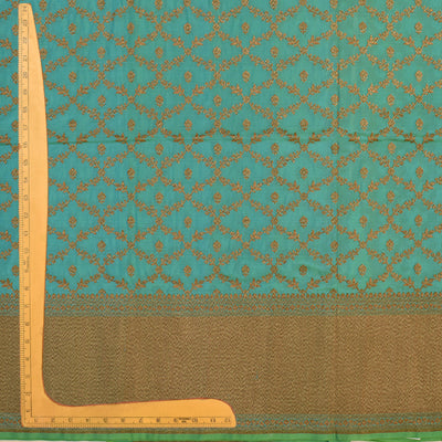 Rexona Blue Banarasi Silk Fabric with Creeper Design