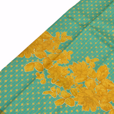 Rexona Printed Kanchi Silk Saree with Small Kattam and Floral Printed Design