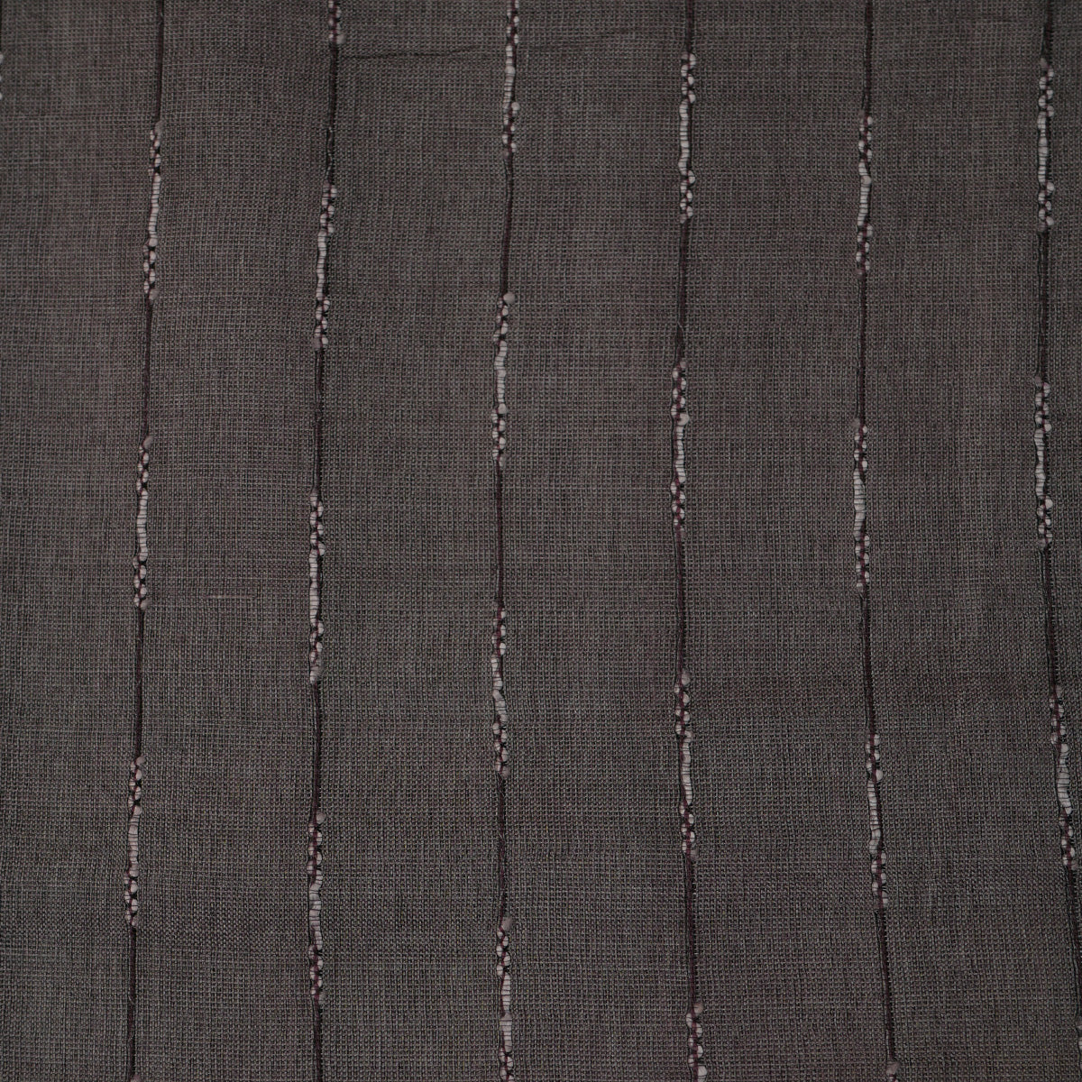 Grey Tussar Silk Fabric with Thread Lines Design