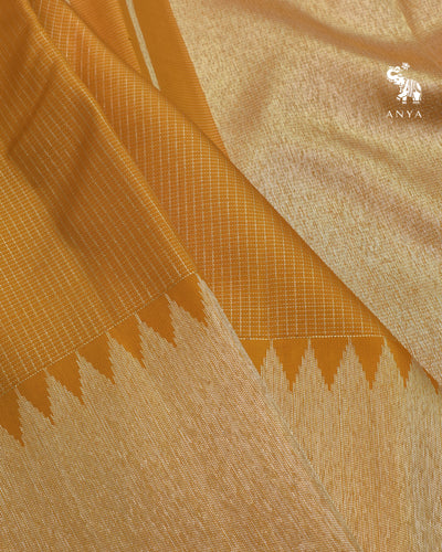 Mustard Kanchi Classic Saree with Vairaoosi Checks Design