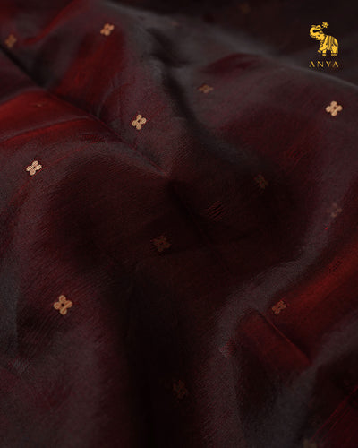 Maroon Tissue Sequins Saree with Paithani Pallu
