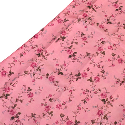 Pink Printed Kanchi Silk Saree with Floral Printed Design