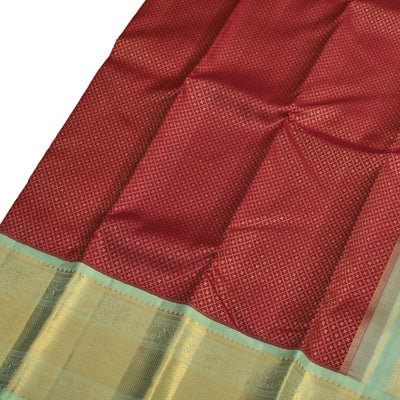 Arakku Thakkali Kanchipuram Silk Saree with Star Butta Design