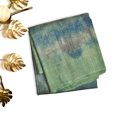Apple Green Tussar Silk Saree with Shibori Print Design