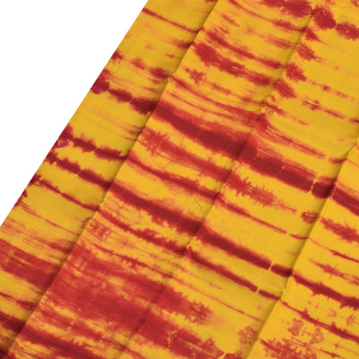 Yellow and Red Shibori Kanchi Silk Saree