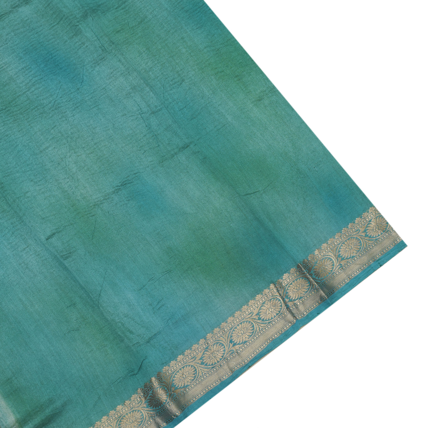 Blue Multicolour Tissue Saree with Crush Tissue Pallu