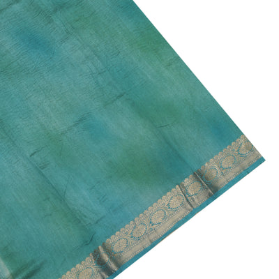 Blue Multicolour Tissue Saree with Crush Tissue Pallu