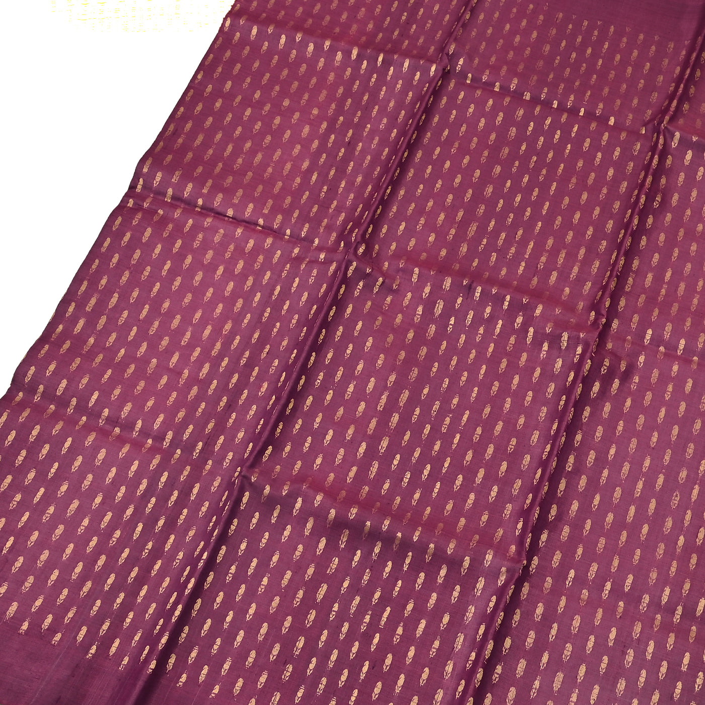 Brown Tussar Silk Saree with Gold Zari Butta Design