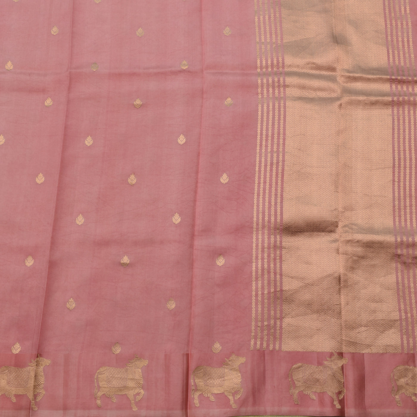 96 Pink Banarasi Silk Saree with Zari Butta Design
