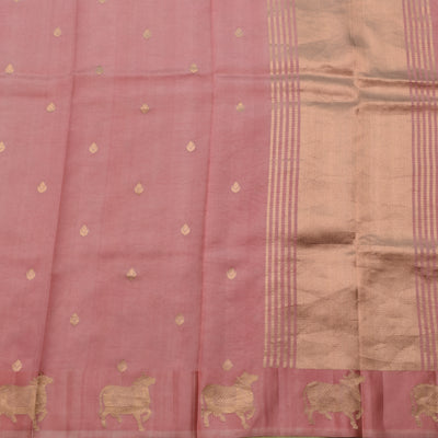 96 Pink Banarasi Silk Saree with Zari Butta Design