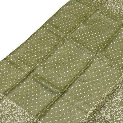 Mint Green Tussar Silk Saree with Small Mango Print Design