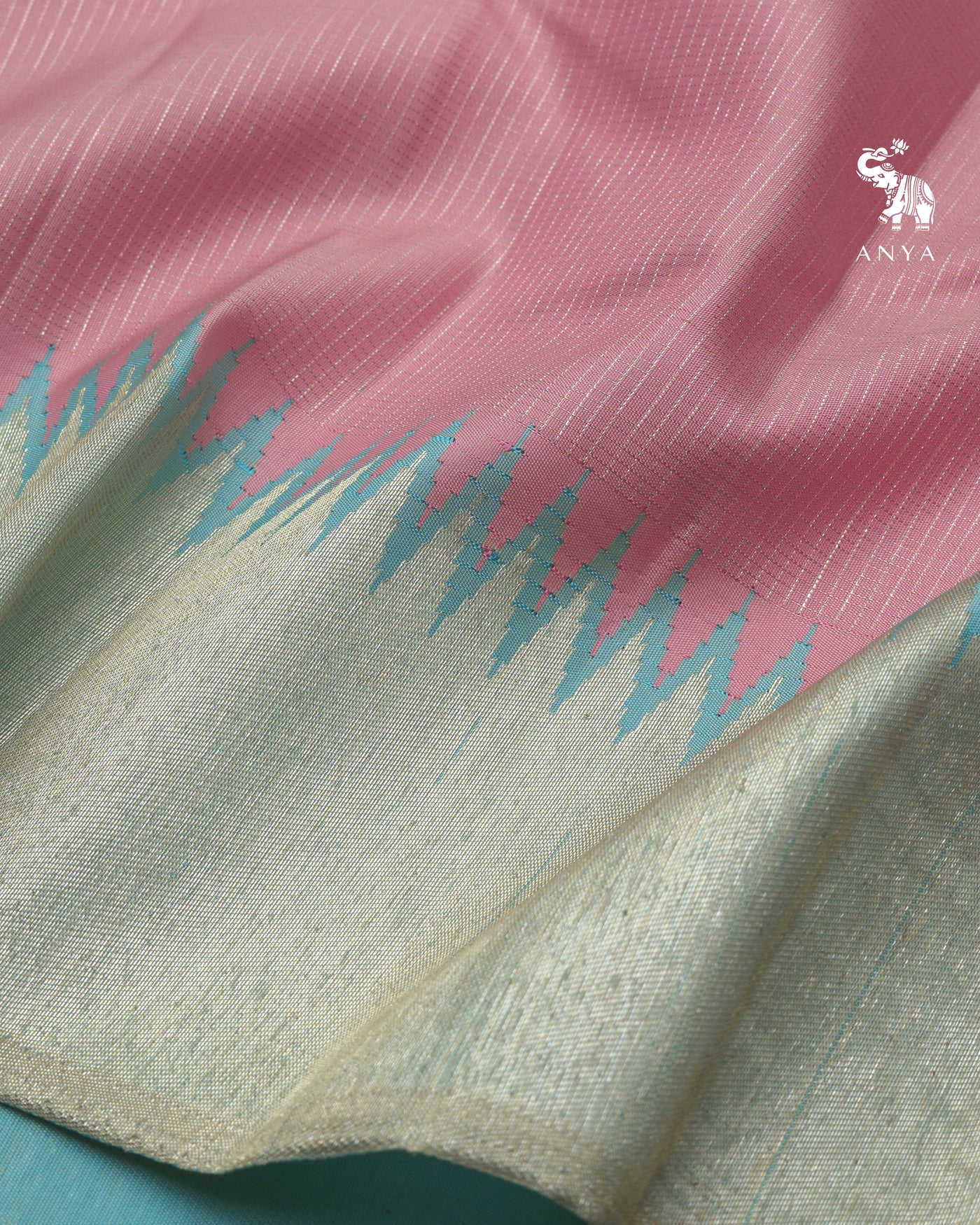 Baby Pink Kanchi Classic Saree with Vairaoosi Checks Design