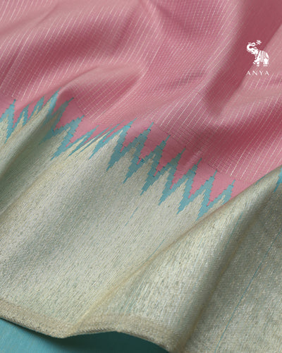 Baby Pink Kanchi Classic Saree with Vairaoosi Checks Design