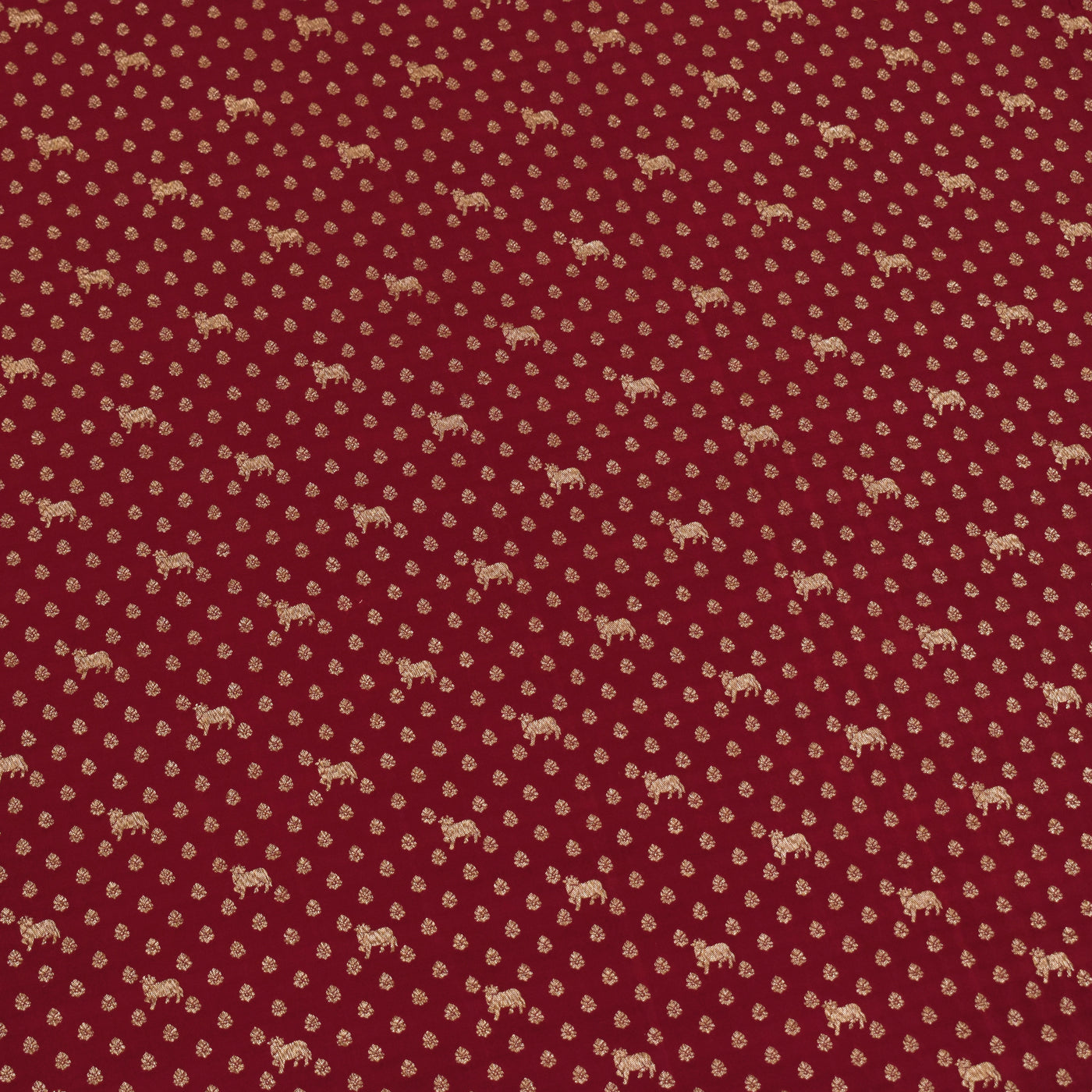 Maroon Georgette Banarasi Saree with Pichwai and Small Dots Zari Design