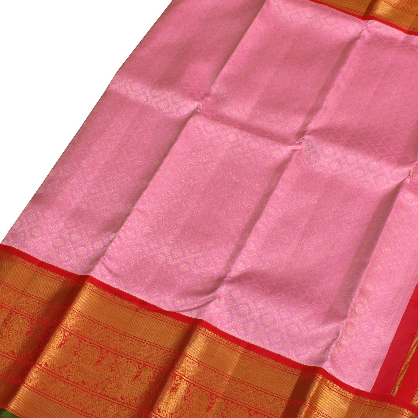 Lotus Pink Kanchipuram Silk Saree with Zari Diamond Butta Design