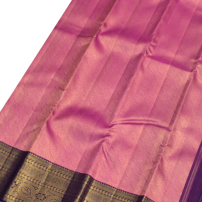 Onion Pink Kanchipuram Silk Saree with Zari Creeper Design