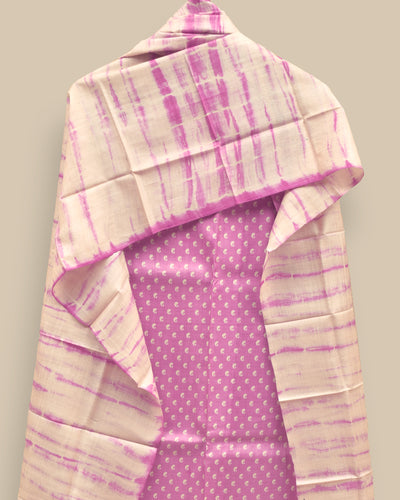 Lotus Pink Tussar Silk Salwar with Small Mango Print Design