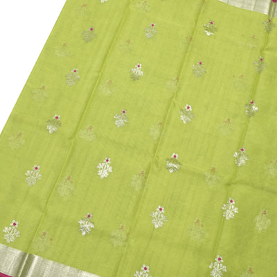 Samagha Green Zari Kota Saree with Zari Butta Design