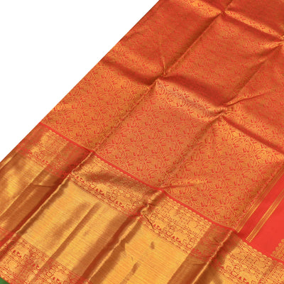 Red Kanchipuram Silk Saree with Bird Zari Butta Design