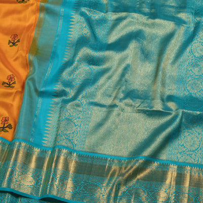 Mustard Madhubani Kanchi Silk Saree