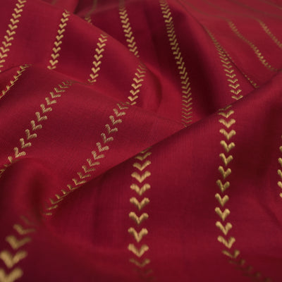 Arakku Thakkali Kanchi Silk Fabric with Kathir Lines Design