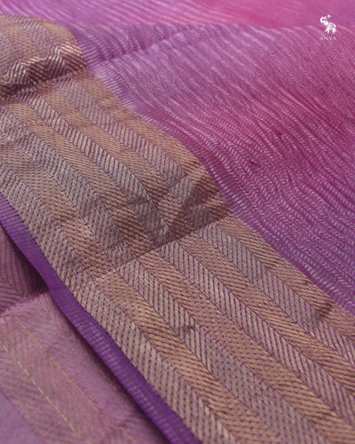 Lavender Multicolour Tissue Saree with Crush Tissue Pallu