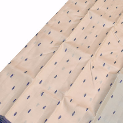 Off White Kanchipuram Silk Saree with Thread Butta Design