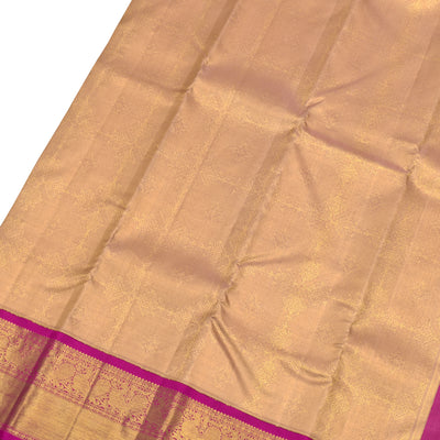 Onion Pink Kanchipuram Silk Saree with Kolam Tissue Design