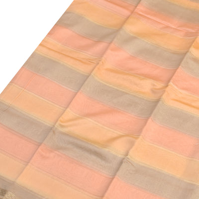 Tricolor Chanderi Silk Saree with Zari Stripes Design