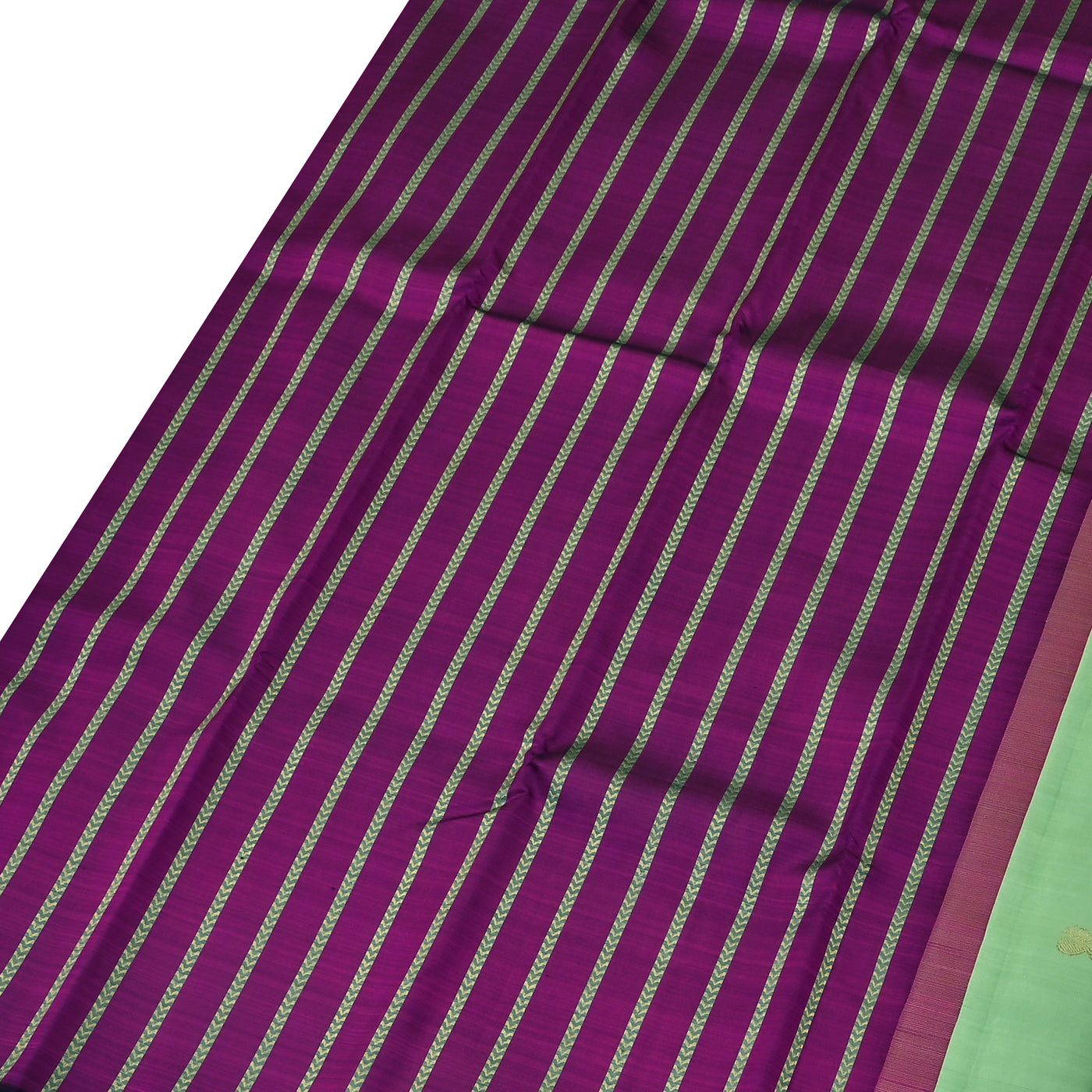 Purple Kanchipuram Silk Saree with Kathir Lines Design