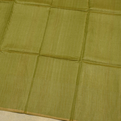 Samangha Green Tussar Silk Saree with Horizontal Stripes Design