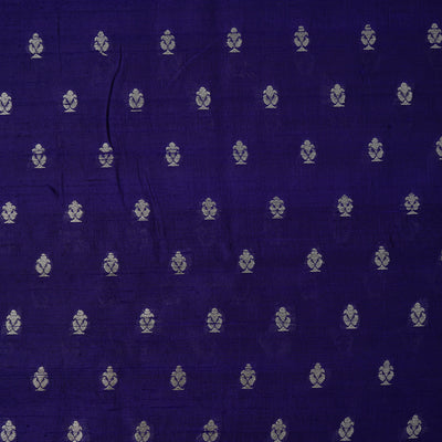 Violet Tussar Raw Silk Fabric with Small Zari Butta Design