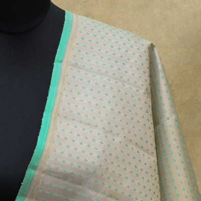 Off White Kanchi Silk Dupatta with Thread Kuligai Butta Design