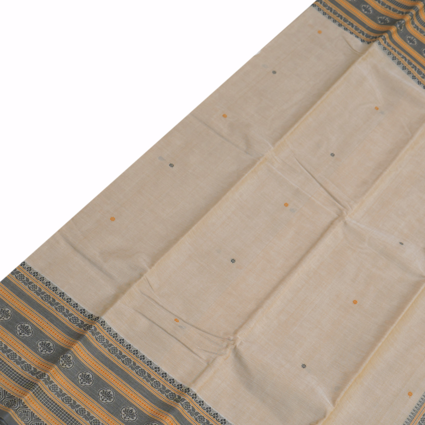 Off White Kanchi Cotton Saree with Small Butta Design