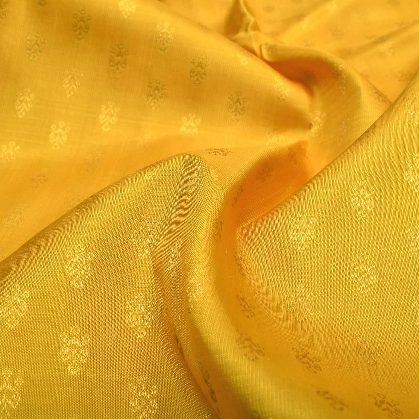 Oil Mustard Kanchi Silk Fabric with Jewel Butta Design