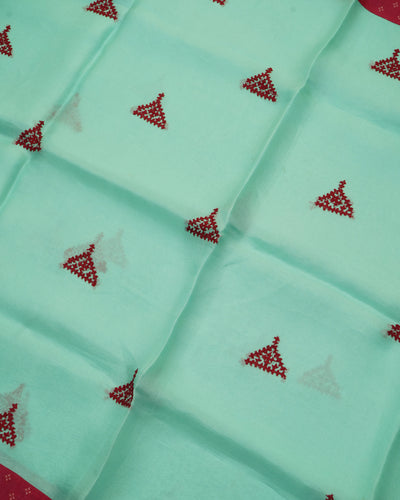 Rexona Organza Saree with Rani Arakku Kutch Work Design