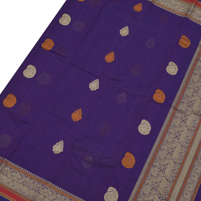 Purple Kanchi Cotton Saree with Thread Butta Design