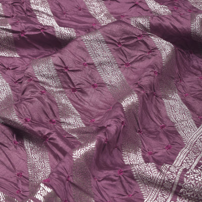 Lilac Bandhani Banarasi Silk Saree