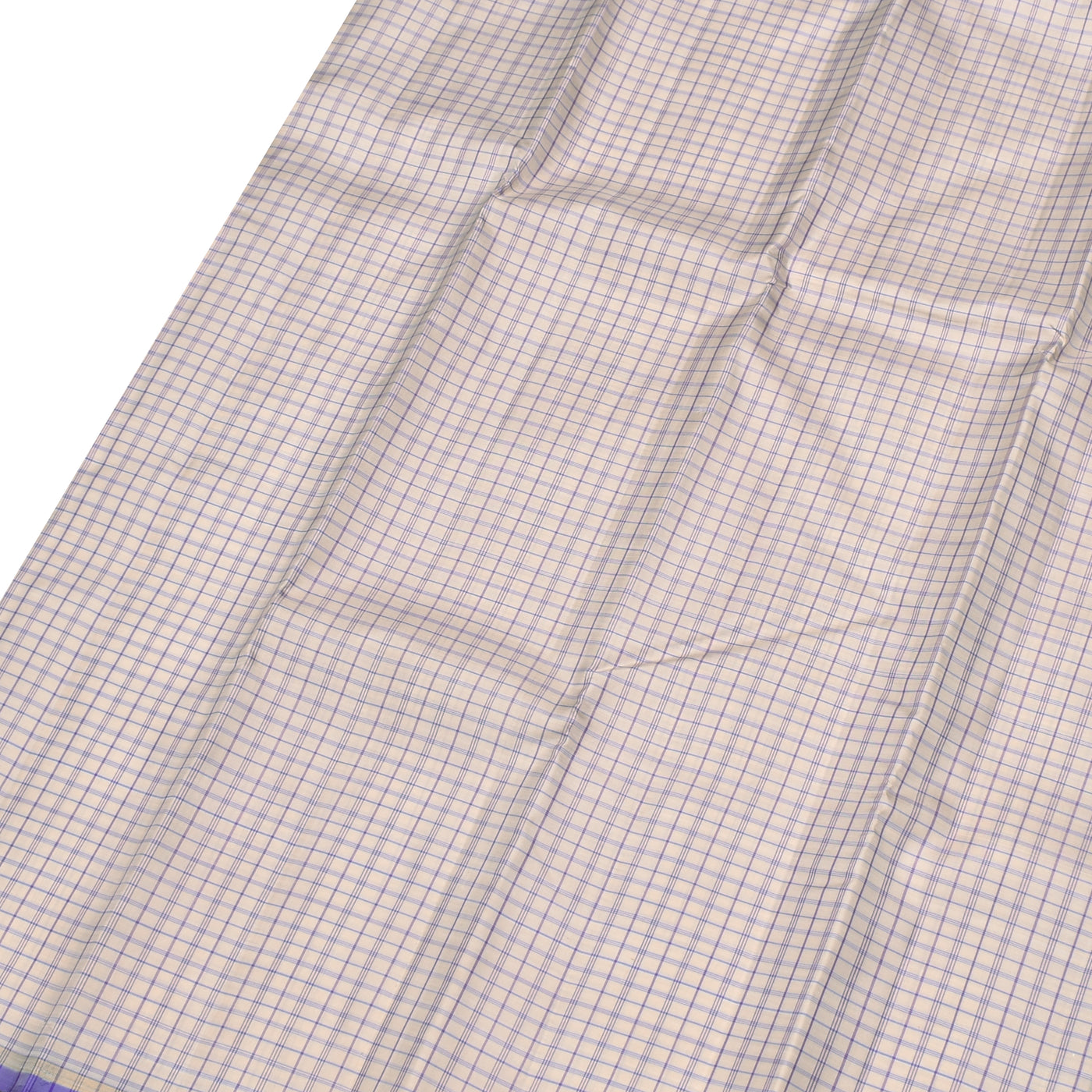 Off White Kanchipuram Silk Saree with Thread Checks Design