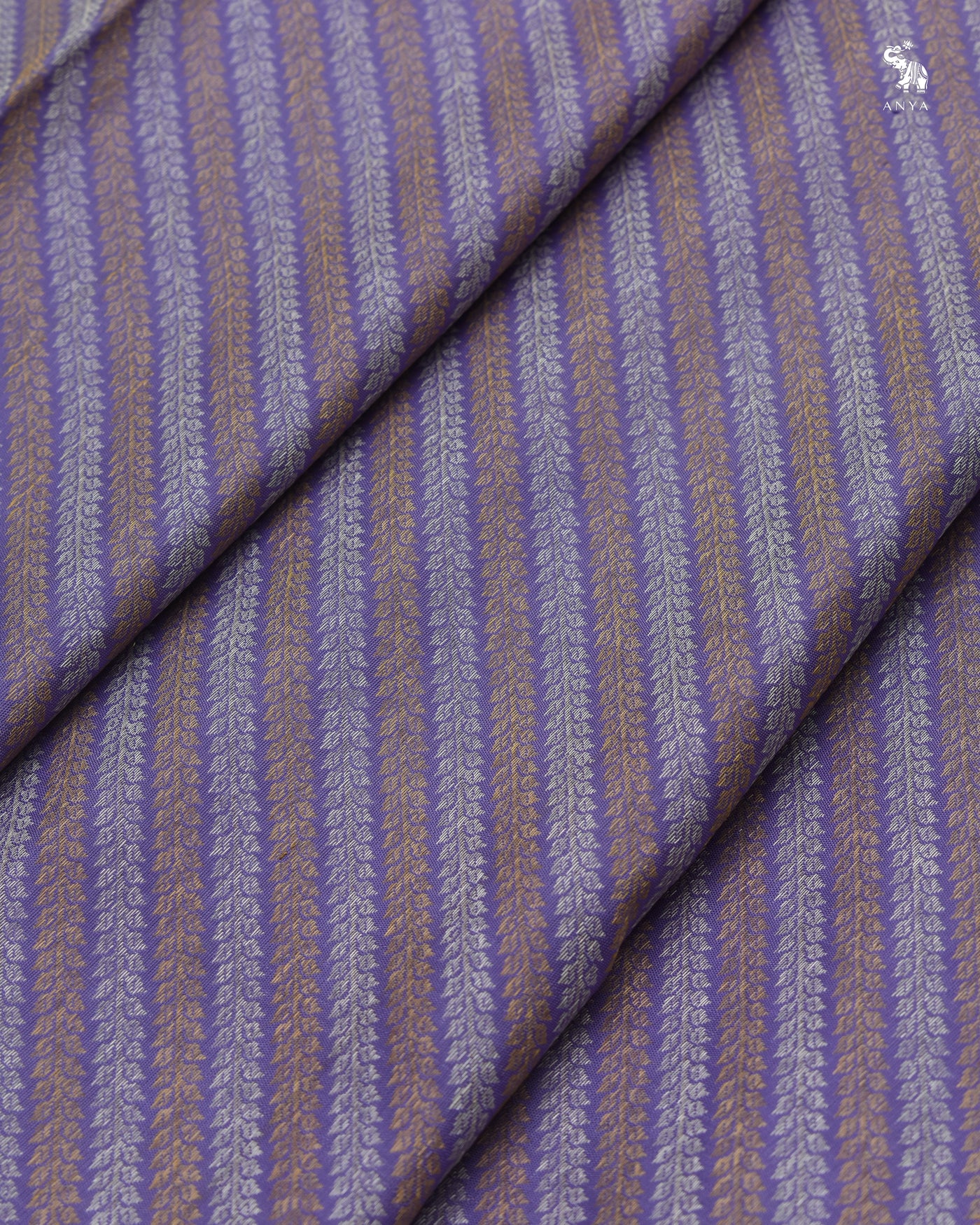 Lavender Kanchi Silk Saree with Kodi Creeper Design