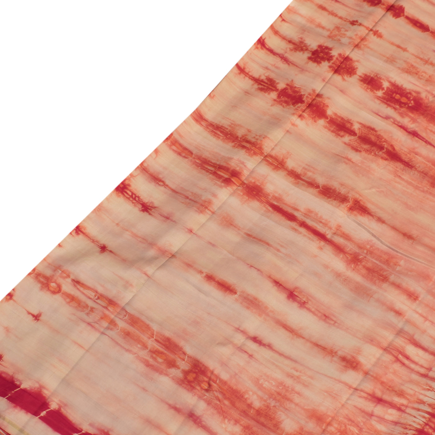 Off White and Red Shibori Kanchi Silk Saree