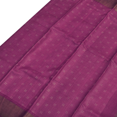 Pink Tussar Silk Saree with Flower Butta Design