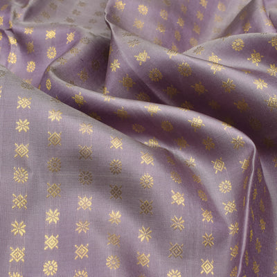 Lilac Kanchi Silk Fabric with Small Zari Butta Design
