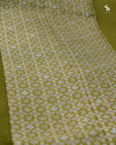 Chutney Green Organza Saree with White Kutch Work Design