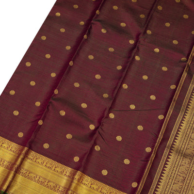 V Pakku Kanchipuram Silk Saree with Vairaoosi Design