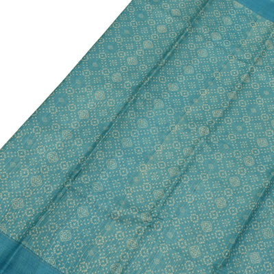 Sky Blue Tussar Silk Saree with Bhandhini Print Design
